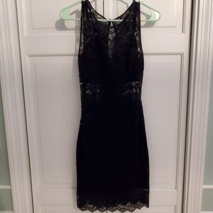 Black lace dress by Bebe